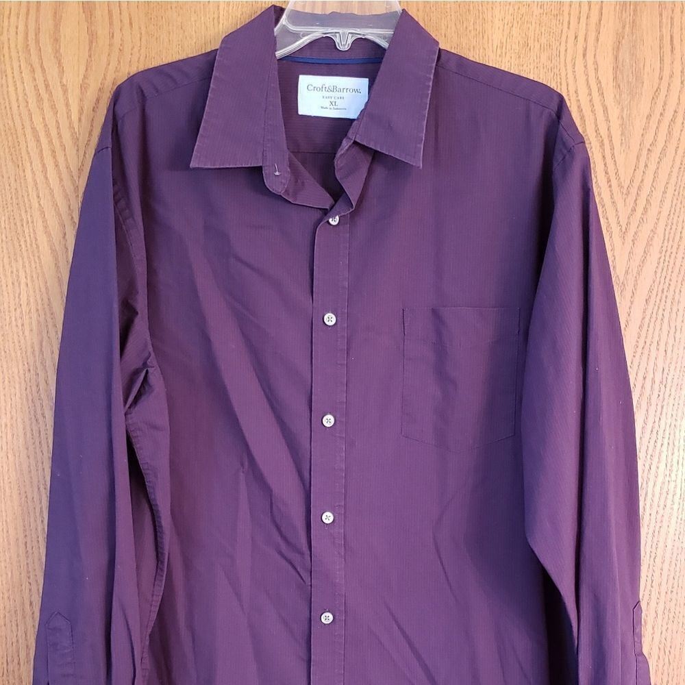 Croft and Barrow Mens Purple Dress Shirt Sz. XL